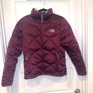 The North Face 550 Goose Down Alis Quilted Puffer Jacket - Purple - Medi…